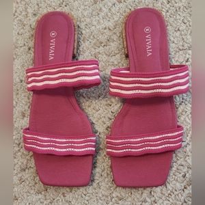 Vivaia Maya Slide Square Toe Sandal.